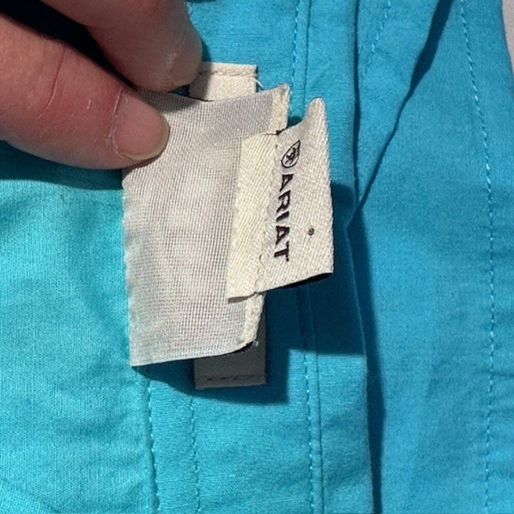 Ariat Shelby Fitted Western Shirt Womens Medium Blue Radiance Snap Front Ranch - Picture 8 of 14